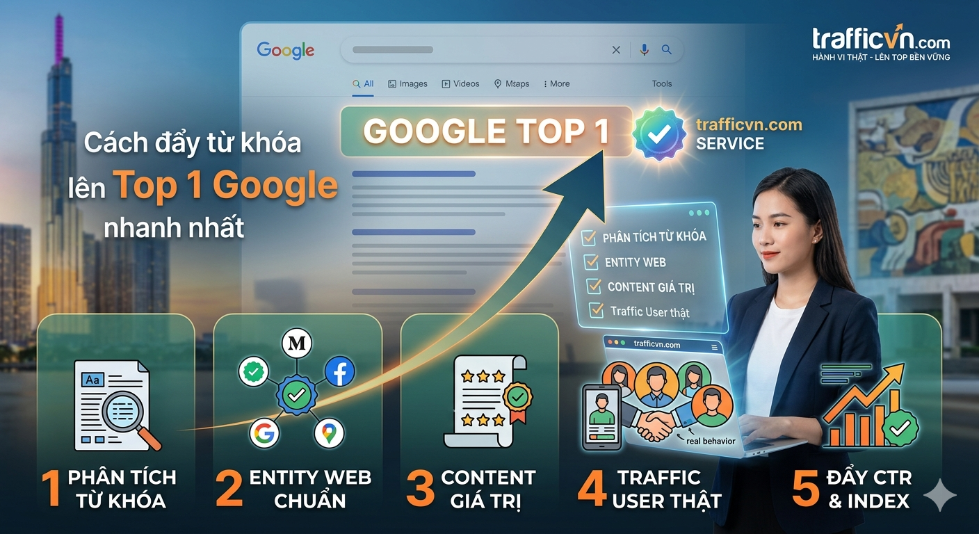5 Cách đẩy từ khóa lên Top 1 nhanh nhất hiệu quả 2026